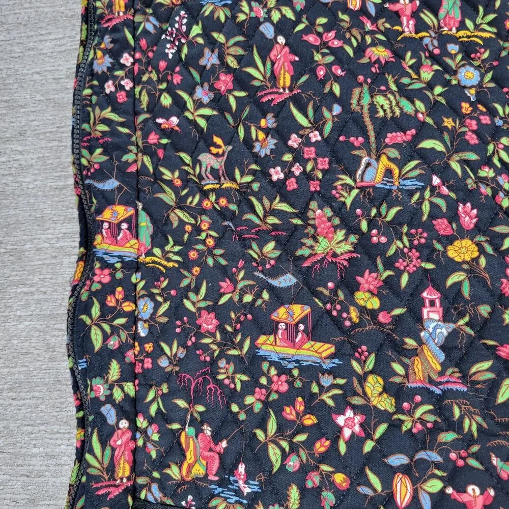 Vera Bradley Ming Garment Bag Black Quilted Floral Asian Travel Luggage Carry On